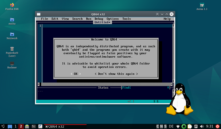 QuickBasic für Linux - QB64 unter Debian 12 installieren - www.mbergmann-sh.de